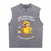 Some People Aren't Just Missing a Screw Vintage Washed Tank Top in Gray