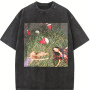 Passed Out Party Doll Vintage Washed T-Shirt in Black