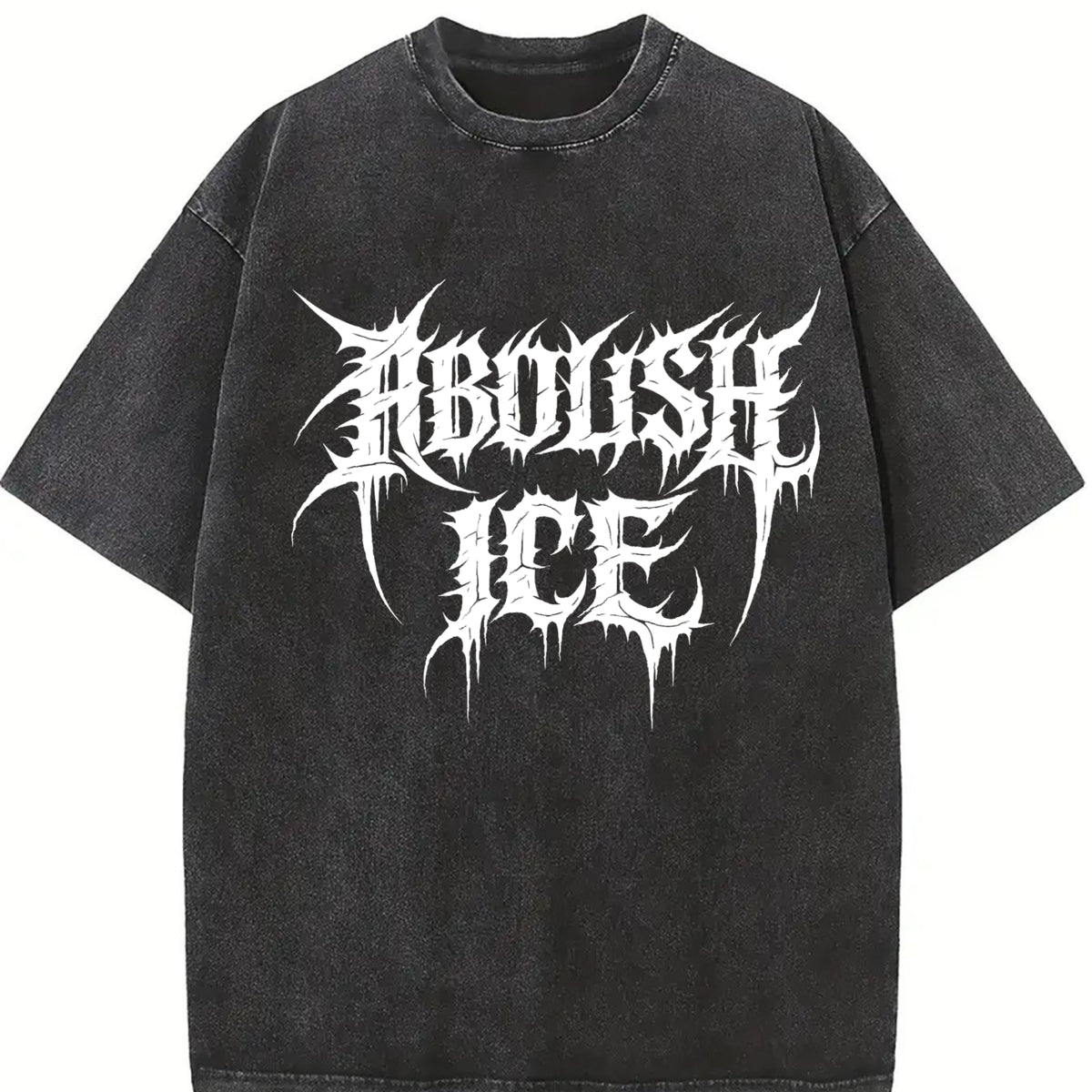 Abolish ICE Anti ICE S~5XL and Batik vintage washed oversized T-shirt in Black