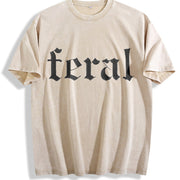 Wild Pure Brown Vintage Washed T-Shirt in Beige