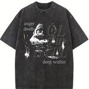 Frog Anger Dwells Deep Within Meme Vintage Washed T-Shirt in Black