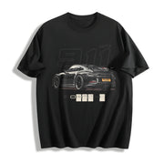 911 GT3 Racing Cotton T-Shirt in Black