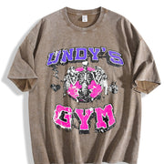 Undy's Gym Skeleton Vintage Washed T-Shirt in Brown