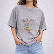 Belle's Book Club vintage washed oversized T-shirt in Gray