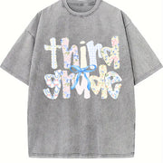 Third Grade Teacher Vintage Washed T-Shirt in Gray