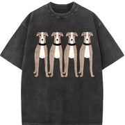 Greyhound Lover Dog Lover Vintage Washed T-Shirt in Black