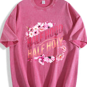 Half Hood Half Holy Vintage Washed T-Shirt in Red