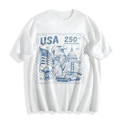 American 250th Anniversary Cotton T-Shirt in White