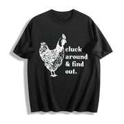 Stretch Chicken Cotton T-Shirt in Black