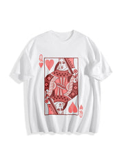 Queen of Hearts Mothers Day Cotton T-Shirt in White