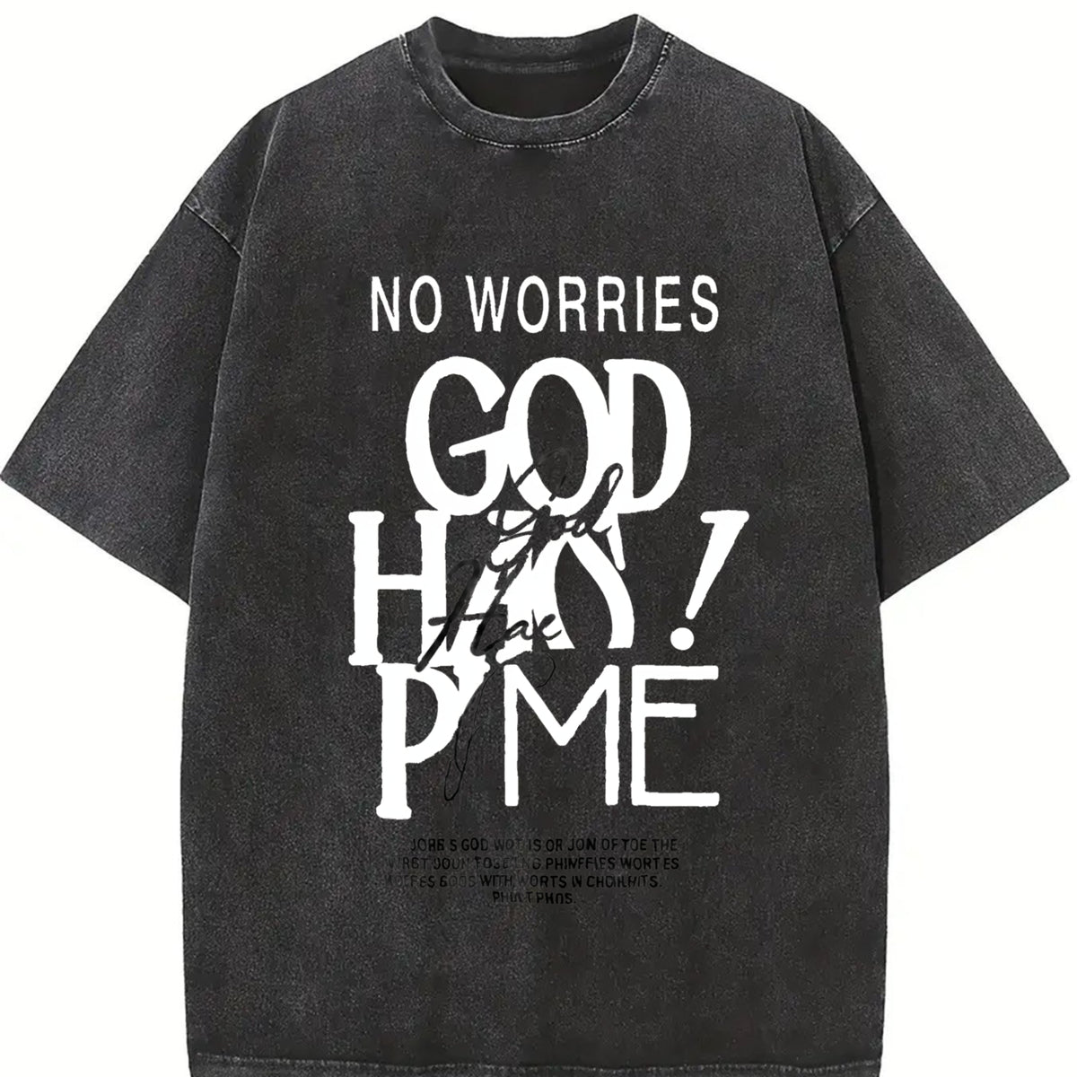 Jesus Is King Christian Collage Vintage Washed T-Shirt in Black