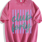 Club Forty Retro Birthday Milestone Personalized Vintage Washed T-Shirt in Red