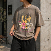 Donut Holes Fan Club Vintage Washed T-Shirt in Brown
