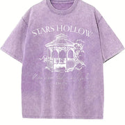 Stars Hollow Nostalgia Vintage Washed T-Shirt in Purple