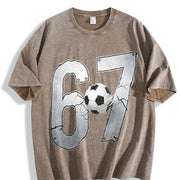 67 Soccer Vintage Washed T-Shirt in Brown