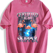 Certified Leg Day Skipper 90s Vintage Washed T-Shirt in Red