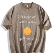 Camiseta Graciosa Para Latinos Hispanos in Spanish. vintage washed oversized T-shirt in Brown