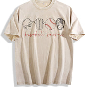 Baseball Season Game Day Baseball Vintage Washed T-Shirt in Beige