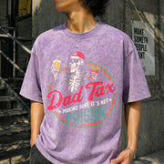 Dad Tax Fathers Day Vintage Washed T-Shirt in Purple