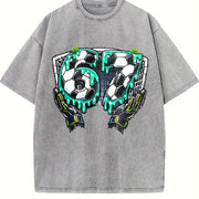 67 Soccer Vintage Washed T-Shirt in Gray