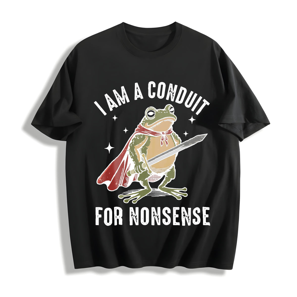 I Am a Conduit for Nonsense Cotton T-Shirt in Black