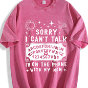 Sorry I Can't Talk I'm on the Phone with My Mom Ouija Vintage Washed T-Shirt in Red