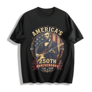 Abraham Lincoln Guitar Cotton T-Shirt in Black