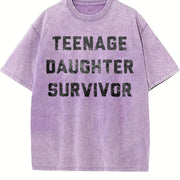 Manly Dad Father's Day for Dads Vintage Washed T-Shirt in Purple