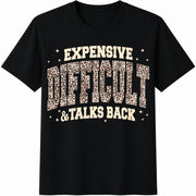 Expensive Difficult & Talks Back Leopard Cotton T-Shirt in Black