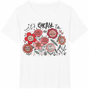 Teacher Special Education Floral Mental Health Diversity Cotton T-Shirt in White
