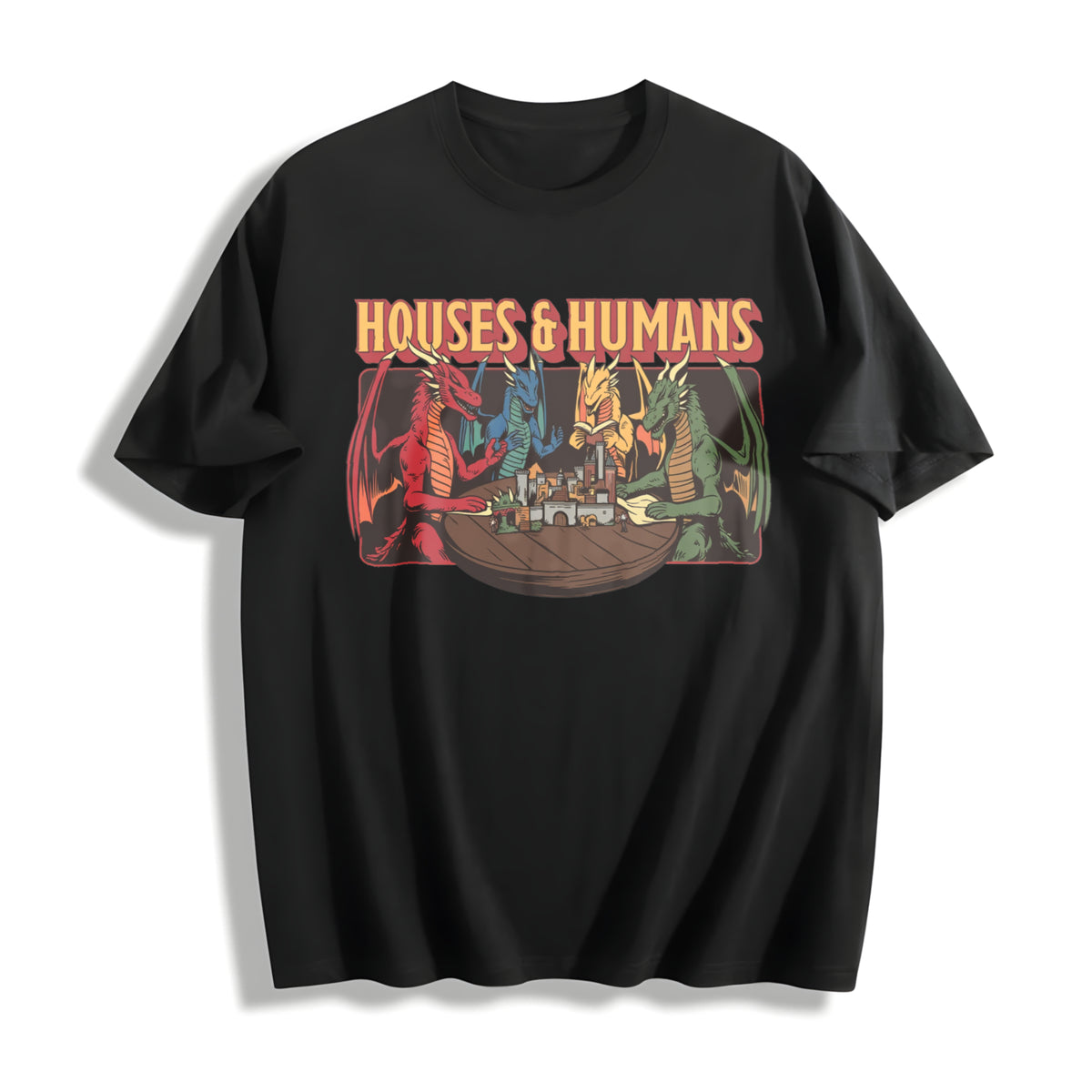 Houses and Humans Dnd Cotton T-Shirt in Black