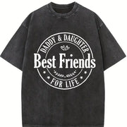 Daddy Daughter Dad Life Vintage Washed T-Shirt in Black