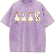 Cowboy Ducks Vintage Washed T-Shirt in Purple