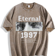 Sleeveless Tank Eternal 1997 Eye Portrait Gym Muscle Vest Vintage Washed T-Shirt in Brown