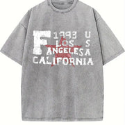 Los Angeles California 1993 Tank Vintage Washed T-Shirt in Gray