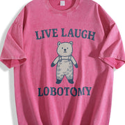 Live Laugh Lobotomy Vintage Washed T-Shirt in Red