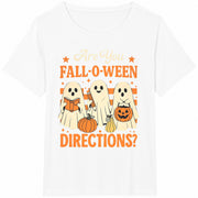 Ghost Teacher Are You Fall O Ween Directions Cotton T-Shirt in White