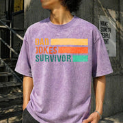 Dad Jokes Champion Vintage Washed T-Shirt in Purple