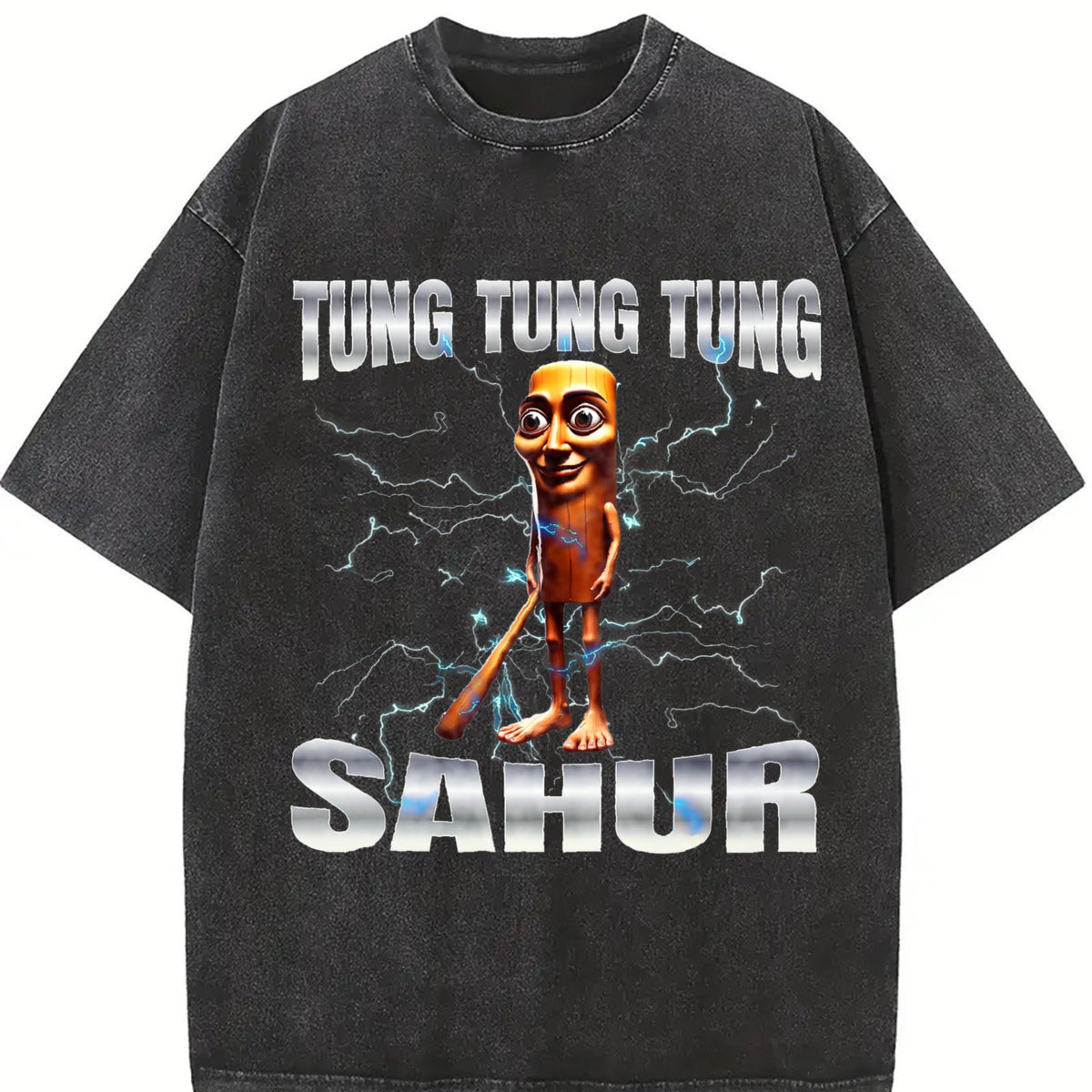 There Is Motion at Your Front Door Vintage Washed T-Shirt in Black