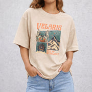 Velaris City of Starlight Acotar vintage washed oversized T-shirt in Beige
