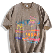 Muscle Car 90s Retro Car ® Vintage Washed T-Shirt in Brown