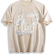 Six Seven 67 Vintage Washed T-Shirt in Beige