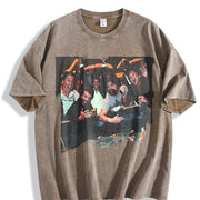 The Hangover Playing Poker The Hangover Movie vintage washed oversized T-shirt in Brown