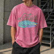 Later Gator Alligator Vintage Washed T-Shirt in Red