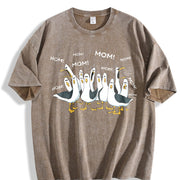 Mom Mom Mom Vintage Washed T-Shirt in Brown