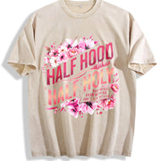 Half Hood Half Holy Vintage Washed T-Shirt in Beige