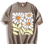 Wash Floral Vintage Washed T-Shirt in Brown