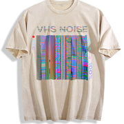 Retro Noise Batik Retro Brand Vintage Washed T-Shirt in Beige