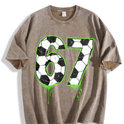 67 Soccer Vintage Washed T-Shirt in Brown