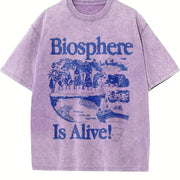 Biosphere Science Retro Biology Nature Vintage Washed T-Shirt in Purple